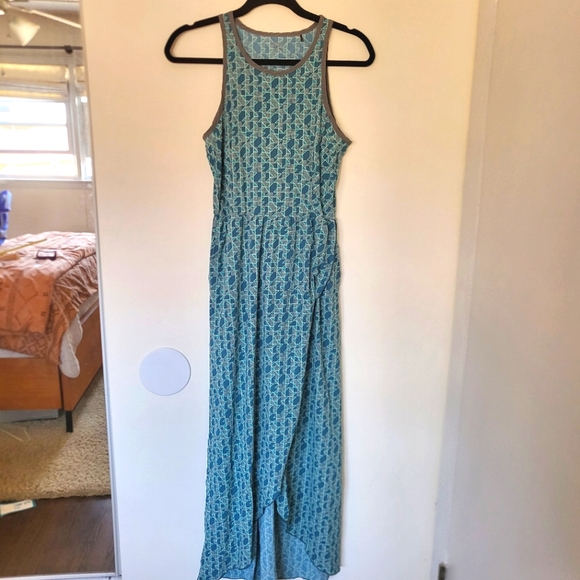 Toad & Co Sunkissed Maxi Dress Geometric Teal Small - Picture 2 of 16